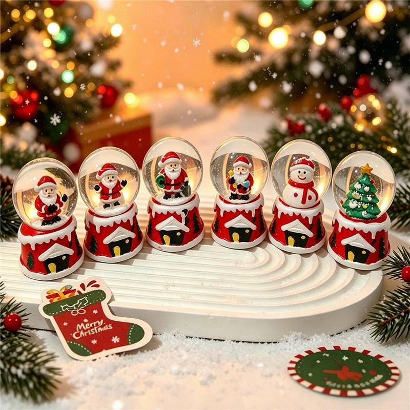 Cute faceless Santa Claus Christmas crystal ball ornament Christmas theme decoration night light Christmas Eve gift