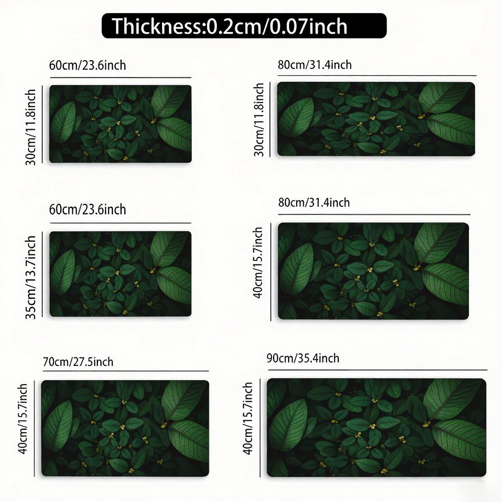 Botanical Green Floral Mouse Pad Large Rubber Base Antislip PC Desk Accessories Mousepad for Offices Gamer Keyboard Decor Mat