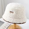 Fashion bucket hat women's autumn and winter lamb plush cold hat showing small face thickened warm cold basin hat