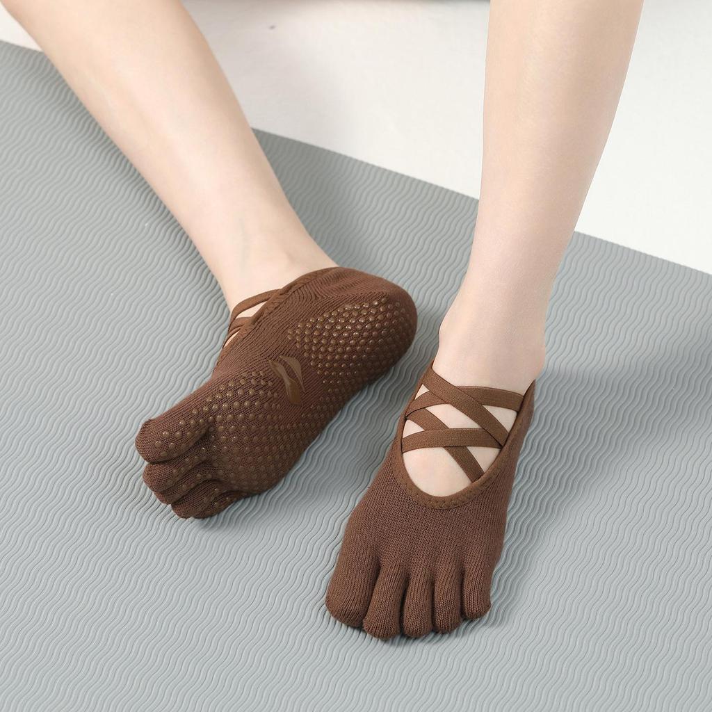Korean Style Non-Slip Pilates Yoga Socks for Women - Trendy Five-Toe Indoor Fashion