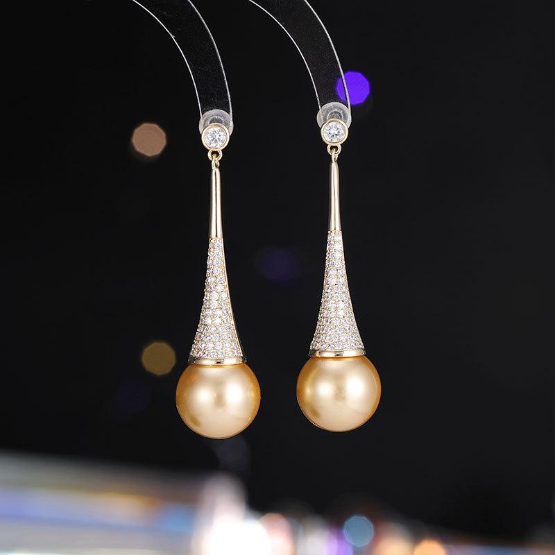 

Ladies Light Luxury Design Elegant Imitation Pearl Long Earrings Fashionable Jewelry Versatile Niche Design Earrings