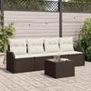 Garden Sofa Set Brown Poly Rattan