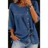 HNXC Women's Fashion 3/4-sleeve O-neck Casual Blouses & Shirts Classic Exquisite
