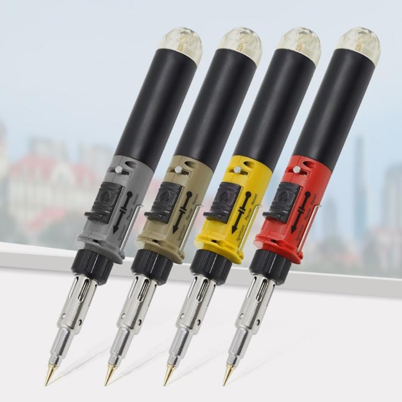 Soldering Iron Set,12 in 1 Cordless Butanes Gas Soldering Iron Temperature Adjustable Welding Torches Tool