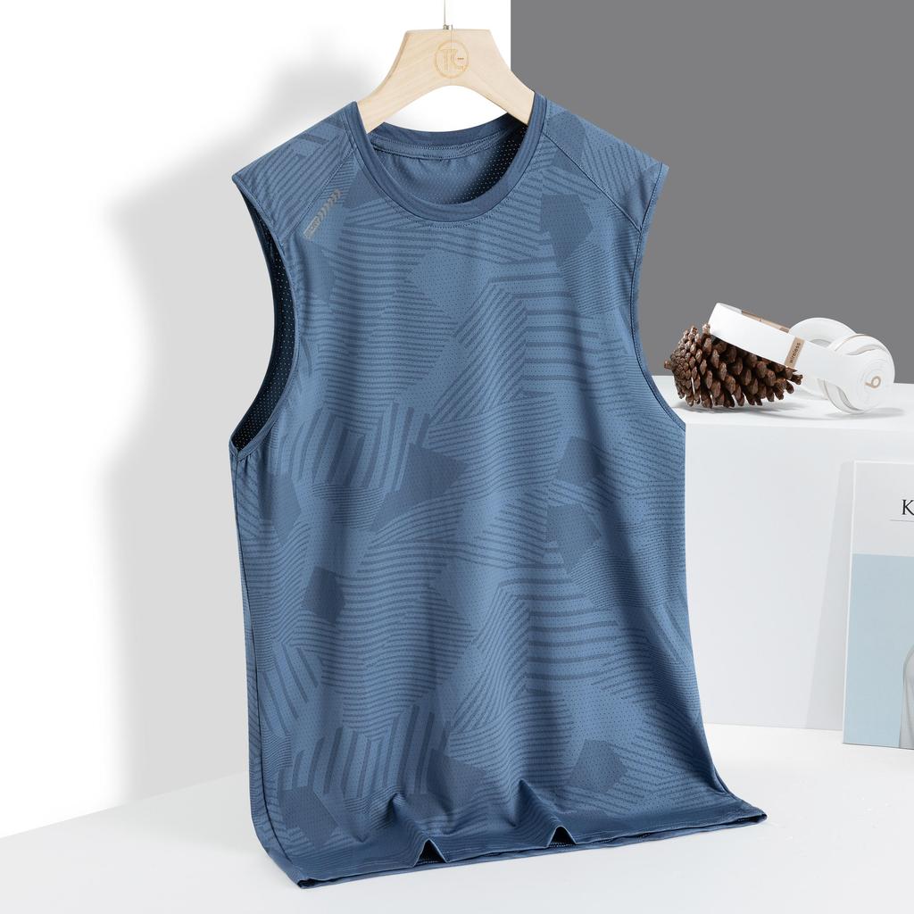 Men's Sleeveless Camisole Short Sleeved T-shirt Plus Size Quick Drying Thin Sports Top