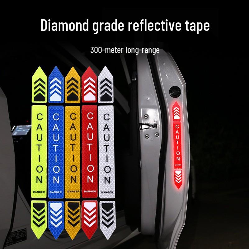 Reflective Luminous Car Trunk Warning Sticker Safe Travels: Diamond Red