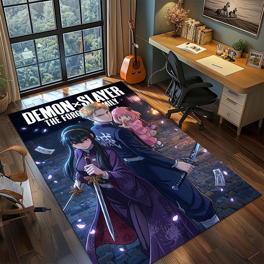 Demon Slayer Carpet Floor Mat Washable Large Area Non Slip Gamer Bedroom Home Room Decor YUN6512