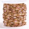 No Fade 2Meters 1Meter Stainless Steel Pink White Natural Stone Crystal Beaded Chains for Necklace Bracelet Jewelry Making DIY