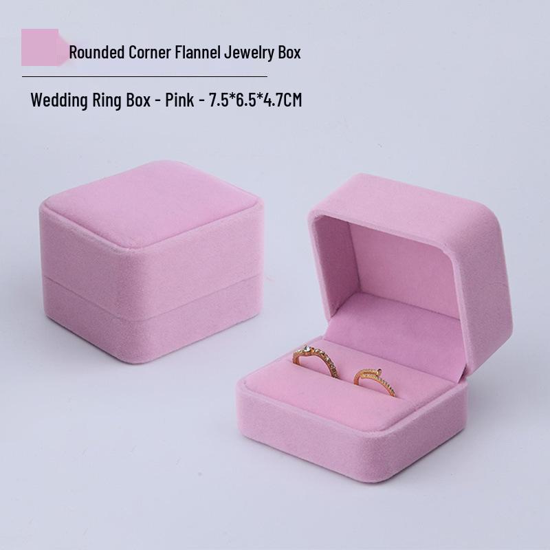Rounded Corner Plush Jewelry Storage Box for Bracelets, Rings, and Necklaces