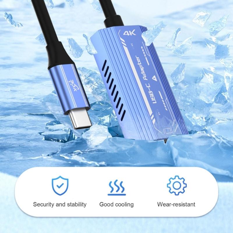 4K60Hz USB Type C Converter Cable Power Supply Adapter Cord for AR Glasses USB C Devices Wide Compatibility