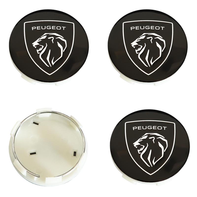4pcs 60mm Peugeot logo Car wheel emblem Wheel Center Hub Cap auto Rim refit dust-proof badge covers sticker styling accessories