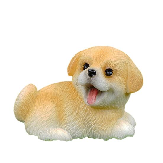 Tiny Dog Figurine Little Pet Resin Ornament Miniature Animal Figures for Micro Fairy Garden Landscape DIY Crafts Aquarium Plant Pot Decor