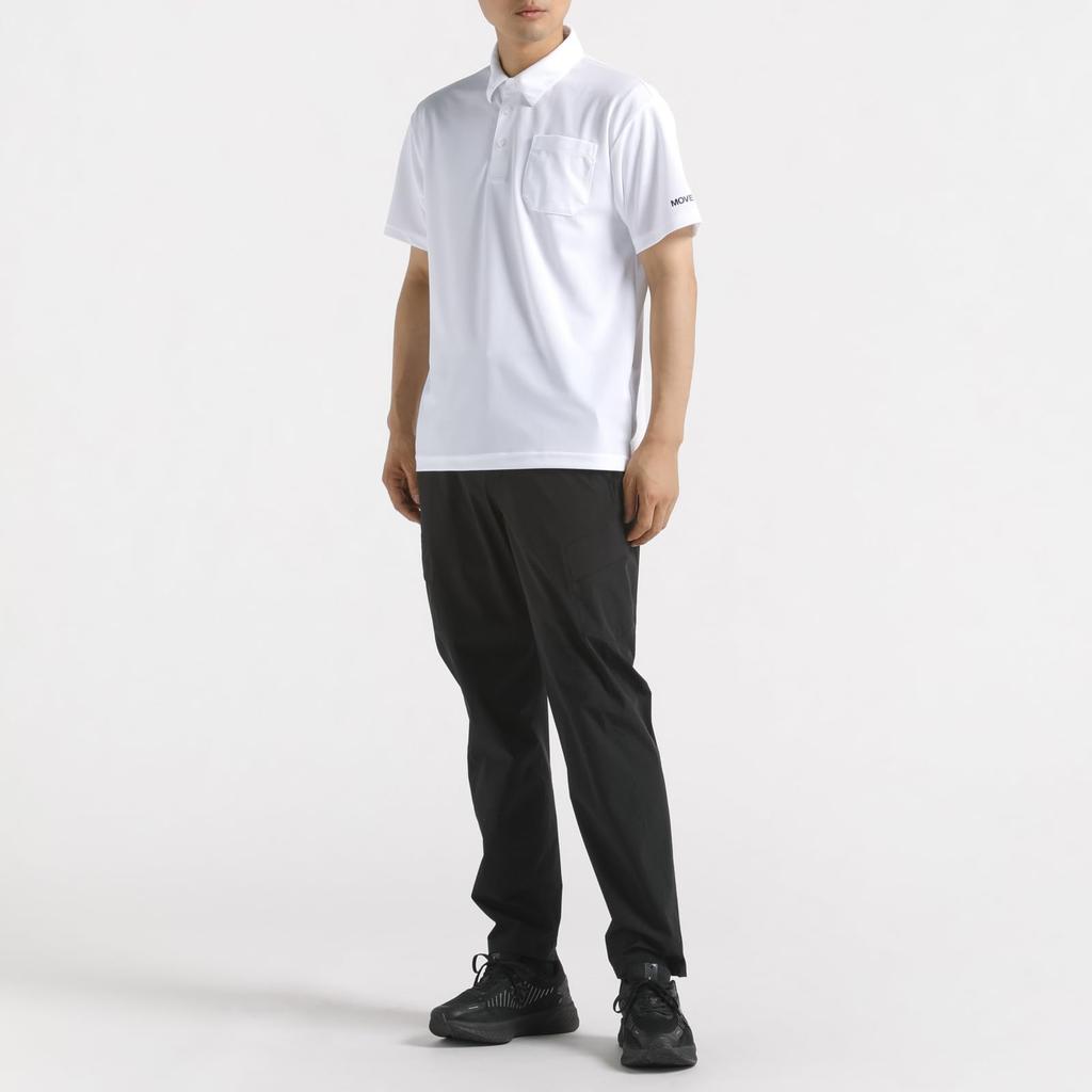 DESCENTE Polo Short Simple Size L Shirt, Sleeve, Button-Down, Sweat-Wicking, Quick-Drying, Design, Unisex, WH00(ST4FHSZ1MB),