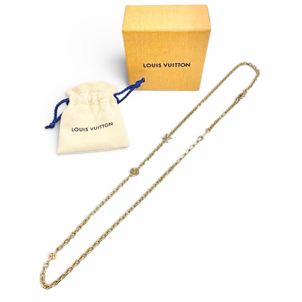 Excellent LOUIS VUITTON Necklace Chain LV Yours Monogram flower gold mens M02740 Used