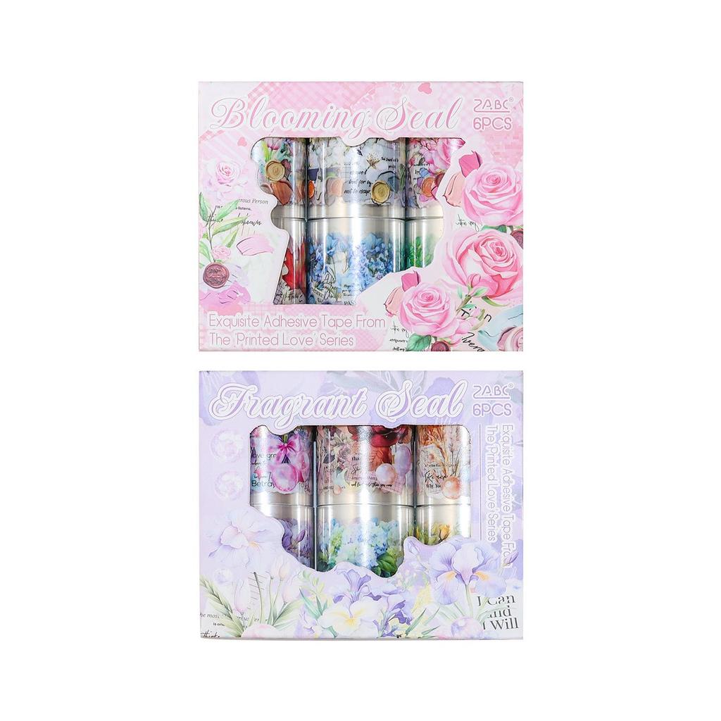 ZABC Emotion Series Floral Tape Set: 2 Styles for Journal Decoration and Collage