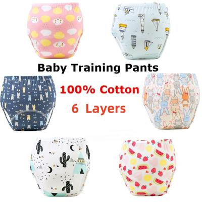 Baby Toilet Training Pants 8Layers 100% Cotton Rewashable Diapers