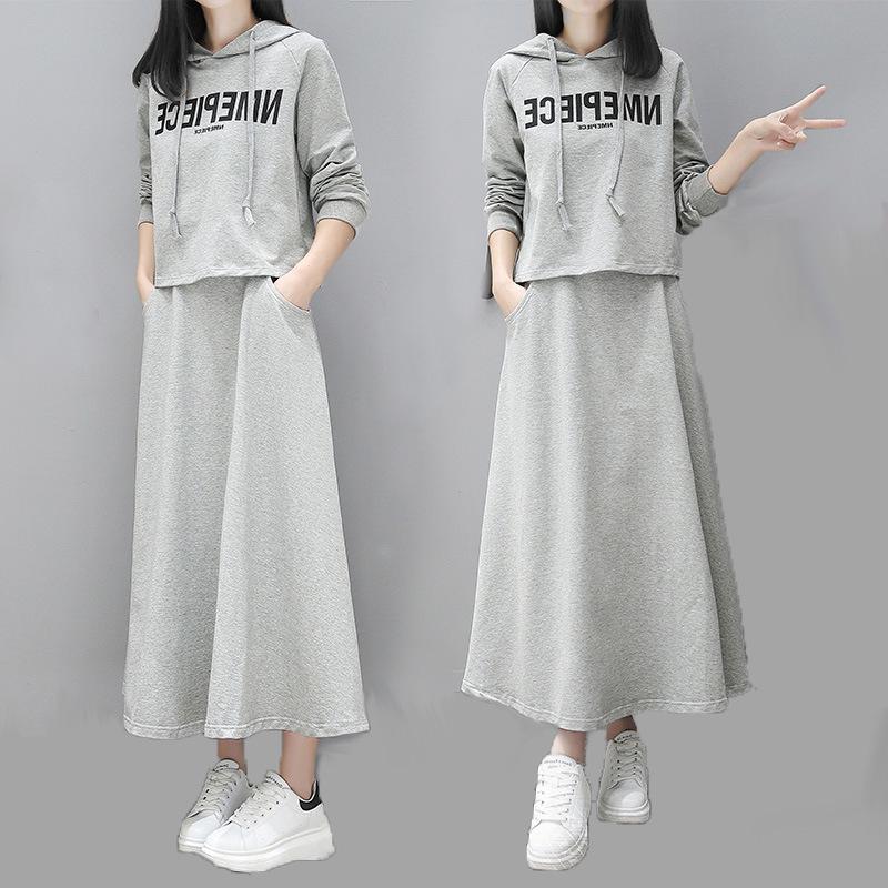 

European Long-Sleeve Casual Women s Sweatshirt Dress Set XL