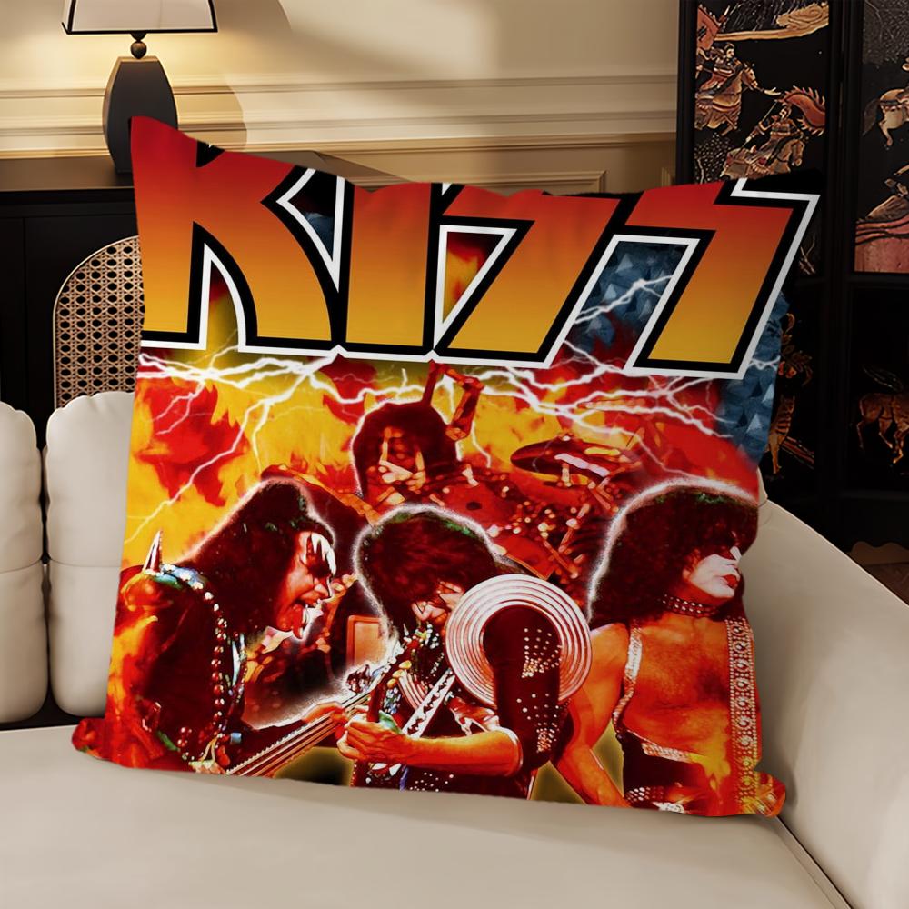 Rock Kiss Band Music Pillow Case Sofa Living Room Bedroom Headboard Backrest Cushion Square Cushion Nap Time