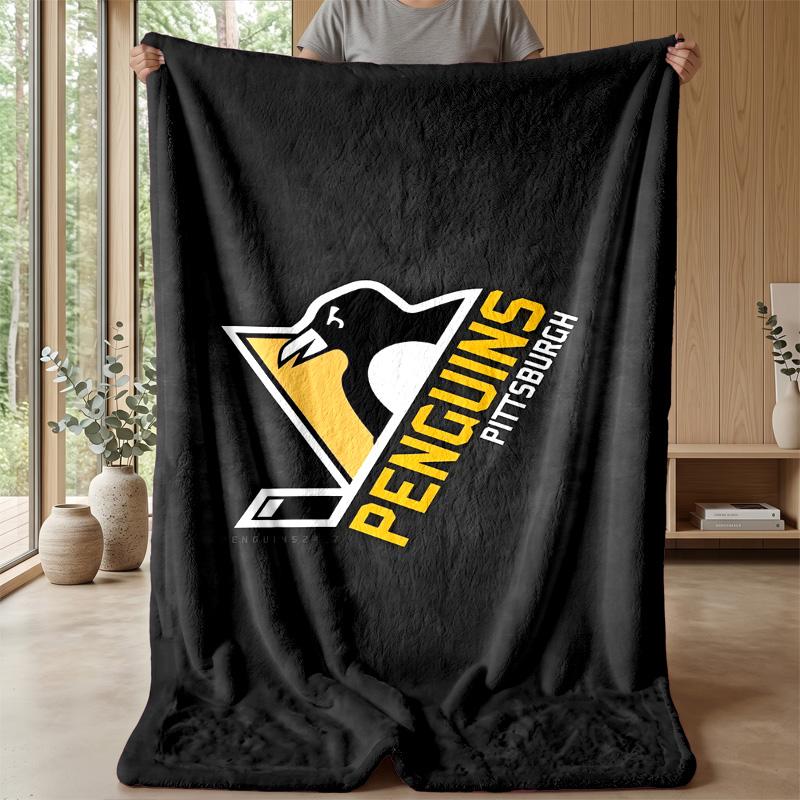 Coperta Morbida in Flanella Pittsburgh Penguins Coperta Calda e Accogliente per Divano Letto Viaggio Uso in Tutte le Stagioni