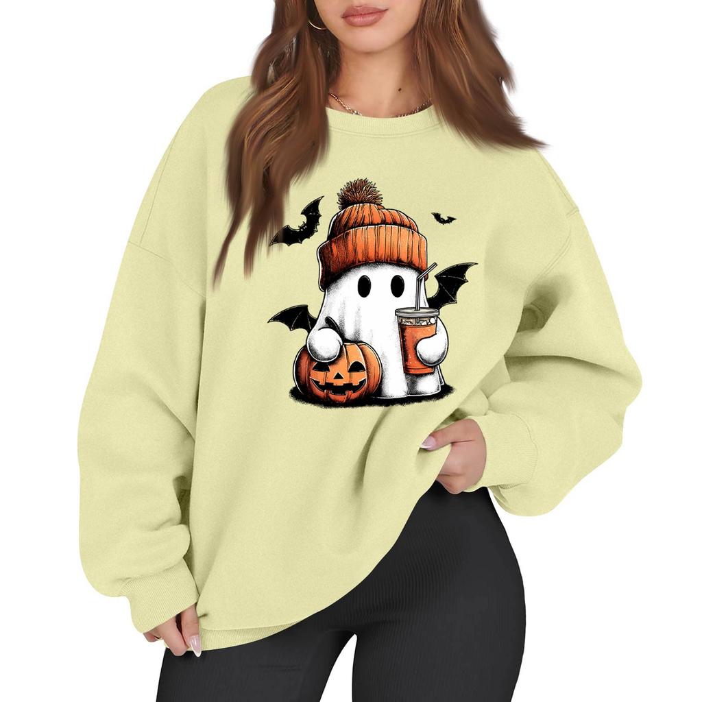 Women's Casual Fashion Long Sleeve Printed Round Neck Sweatshirt Top
