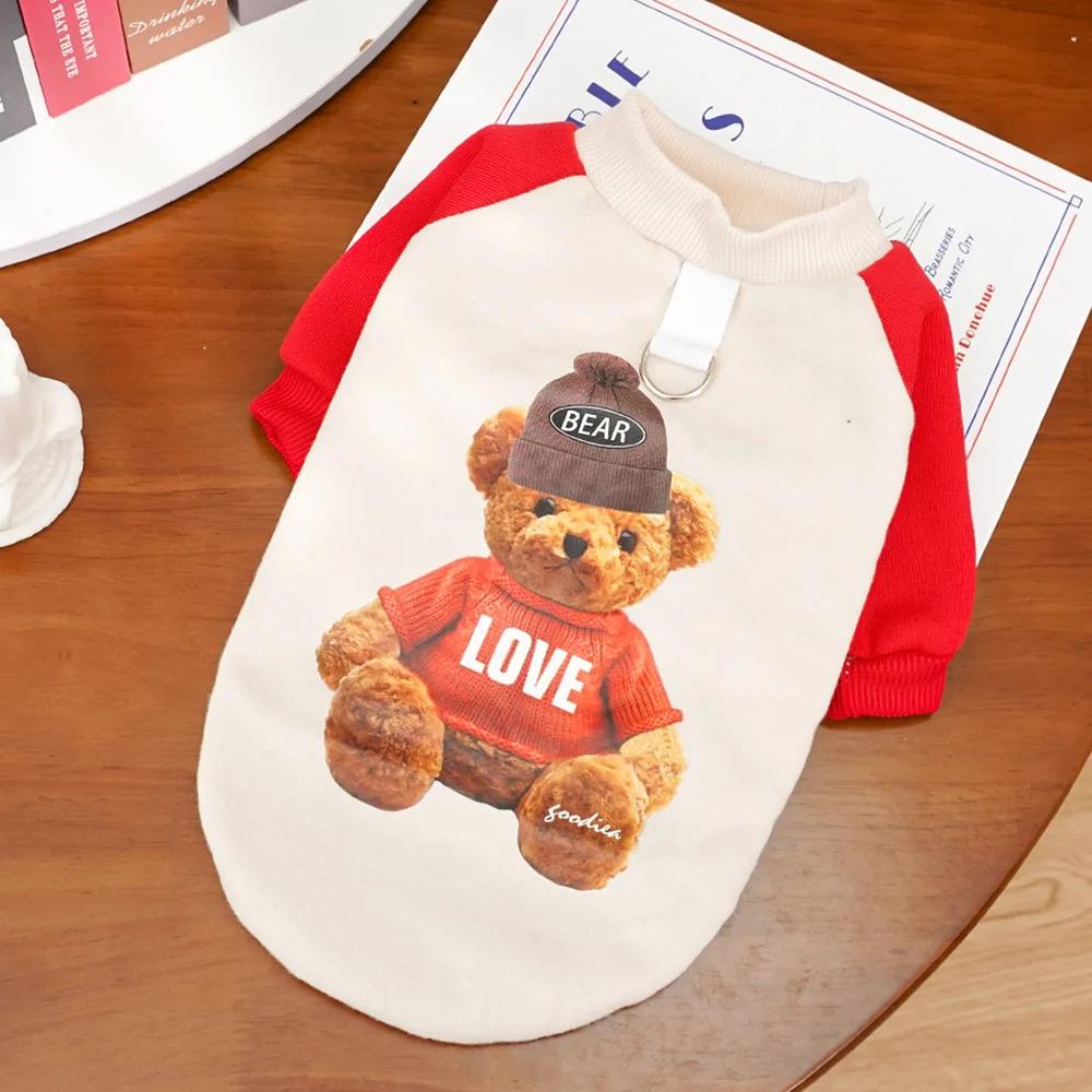Winter Fleece Warm Big Dog Clothes Cute Cartoon Bear Pet Hoodie For Large Dogs Pullovers Costumes for Labrador Retriever XXL-6XL