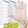 100/500pcs Disposable Gloves Food Grade Plastic Transparent Gloves for Restaurant Fried Chicken Pizza Gloves Kitchen Tableware