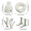 4Pcs/Set Ear Protection Women Hats Scarf Gloves Socks Set Soft Touchscreen Gloves  Outdoor