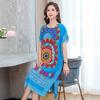 Thai Dress Medium and Long Loose Casual Large Size Meat-covered Seaside Beach Cotton Silk Dress