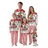 Zestaw rodzinny z długimi rękawami i spodniami w nadruki świąteczne Zestawy rodzinne