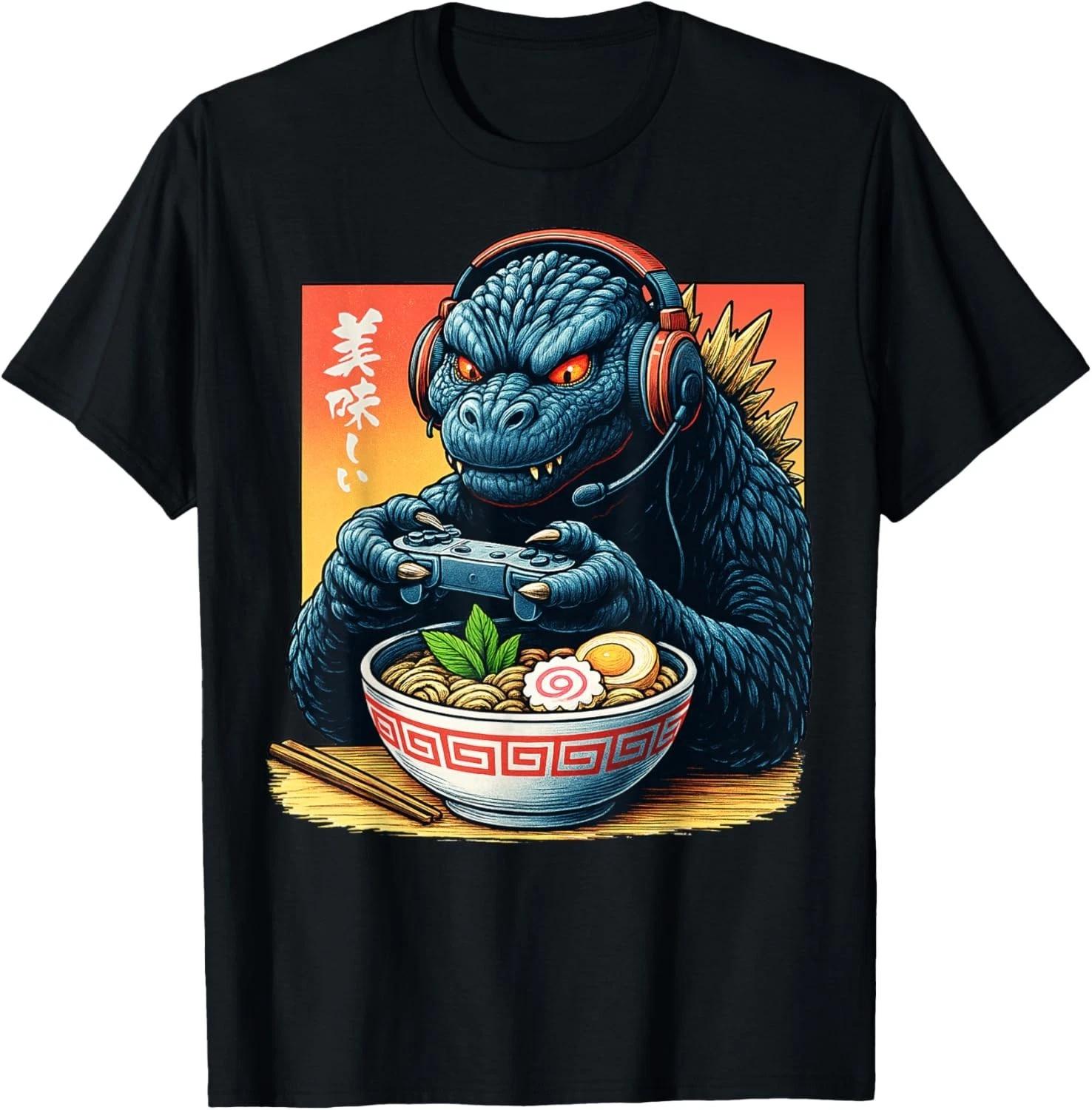 Funny Eating Ramen Japanese Monster Game Lover Birthday T-Shirt unisex T-Shirt 4XL