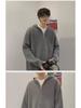 Men's Gray Cleanfit Half-Zip Hooded Sweater - Casual, Cool American Style Knitted Jacket