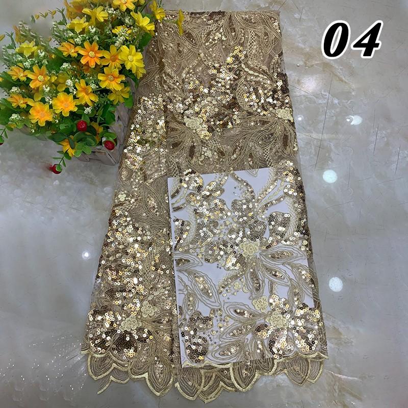 90x125cm African Sequins Beads Lace Fabric for Bridal Luxury Evening Dress DIY Embroidery Wedding Bridal Lace Material 1Yard
