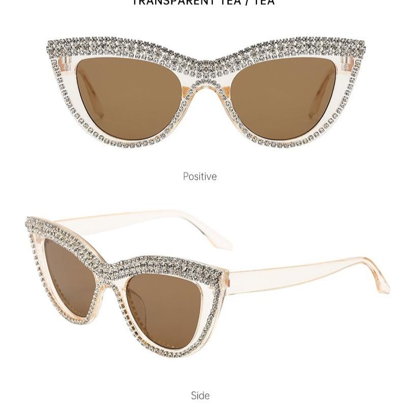 New Diamond-encrusted Cat's Eye Sunglasses Women's Trend Personalized Glasses Fashion Sunglasses