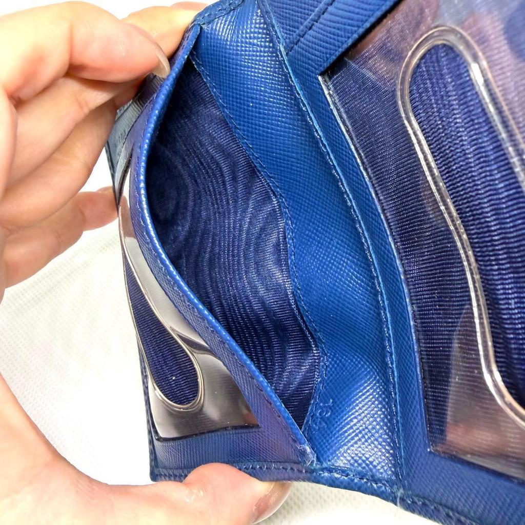 Used PRADA Saffiano Leather Card Case Pass Case