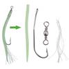 6Pcs CodfishFishing Eel Tube Jig Bait Shank Offset Hook Barbed Octopus Hook