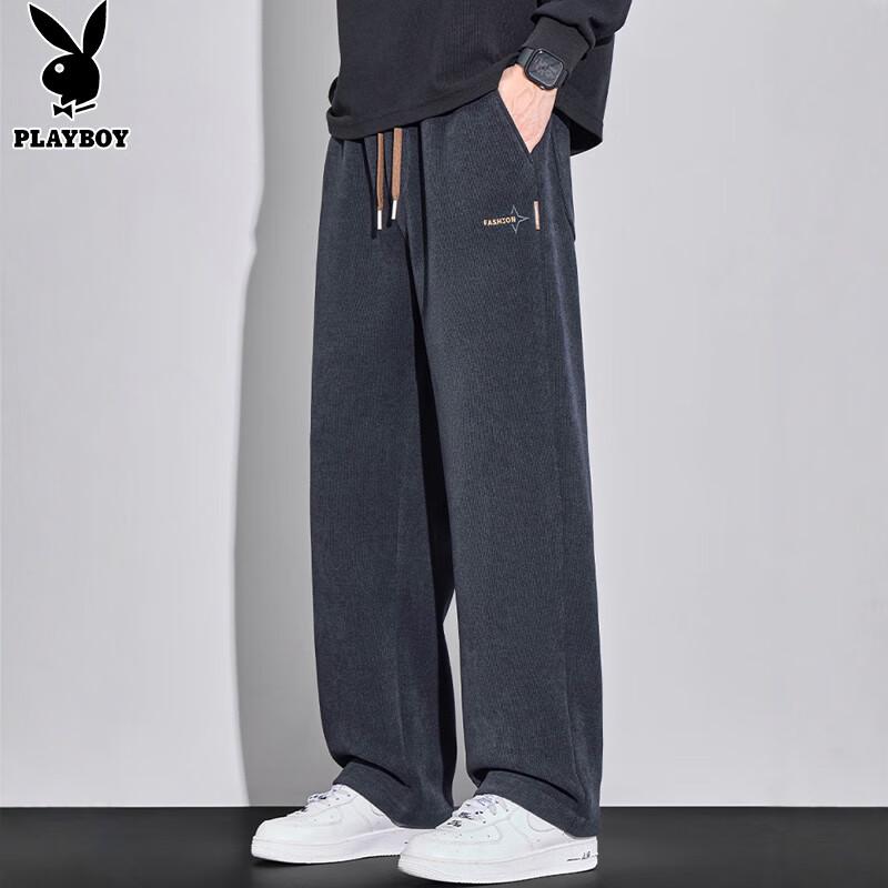 PLAYBOY Men's Wool Blend Casual Straight Leg Pants