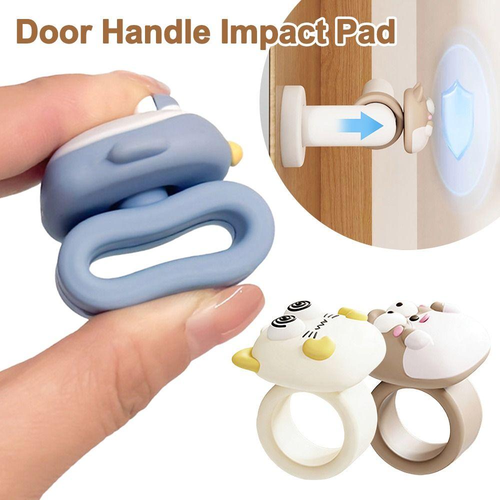Silicone Door Handle Impact Pad Cartoon Anti-Shock Door Stopper Punch-free Silent Door Handle Anti-collision Ring
