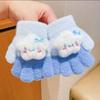 Korean Style Winter Cartoon Gloves for Kids 3-6 Years - Cute Warm Five-Finger Design for Boys and Girls