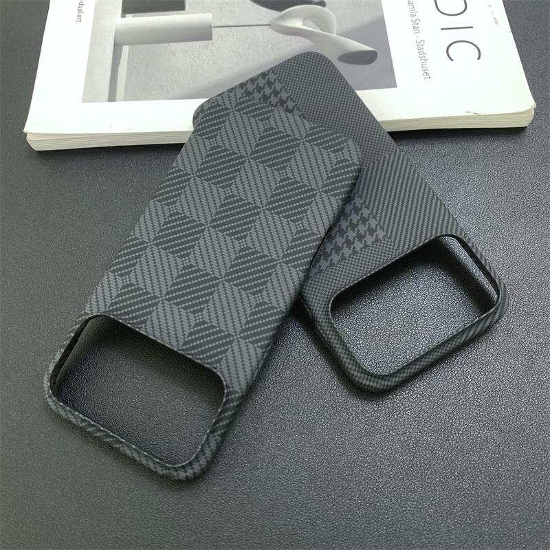 Carbon Fiber Pattern Chessboard Style Phone Case for 17 Pro Max 16 15 14 13 Contrast Clash Color Ultra Thin Bumper Cover