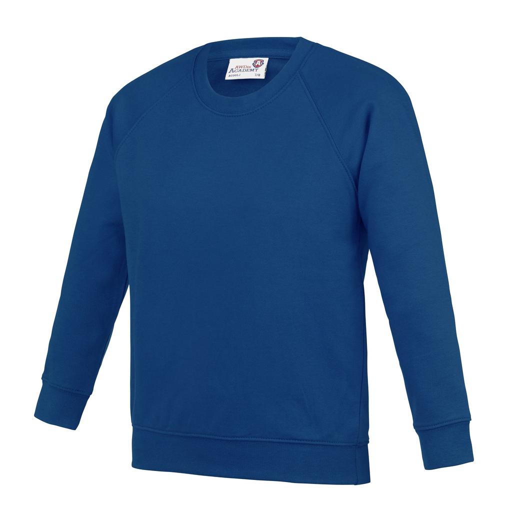 Awdis Academy Childrens/Kids Crew Neck Raglan School Sweatshirt (Pack of 2)