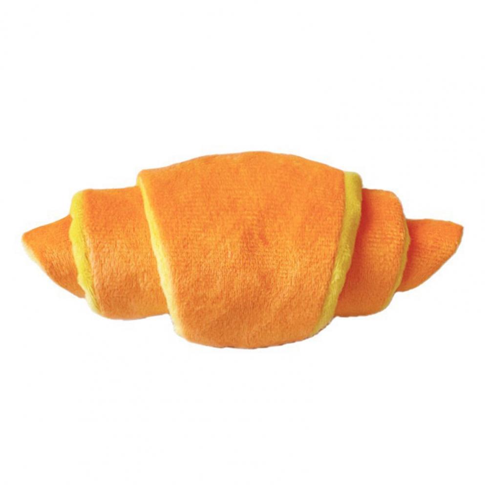 Hidden Treat Dog Toy Dog Enrichment Toy Soft Croissant Chew with Squeaker Multi-layered Snuffle Pockets for Treat Hiding Scent