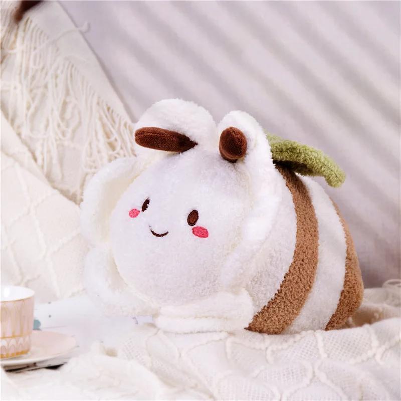 Bee Ladybug Plush Toy High Quality Stuffed Doll Sleeping Cylindrical Pillow Soft Doll Sofa Decor Birthday Gift for Kids
