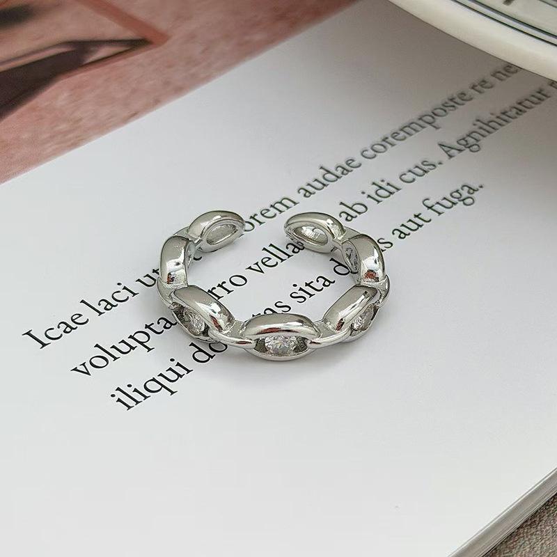 Ballettmädchen Schlichter Schlichter Ring Geometrischer Öffnungsring Modischer Persönlichkeits-Schlichter Kalter Stapelbarer Wind Zeigefingerring