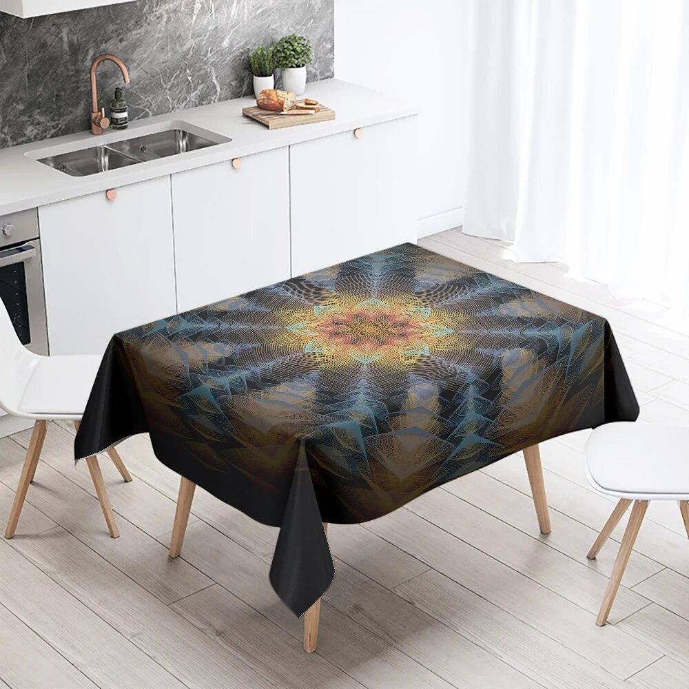 Psychedelic Mandala Tablecloth Wedding Party Restaurant Banquet Decoration Kitchen Table  Home Rectangular