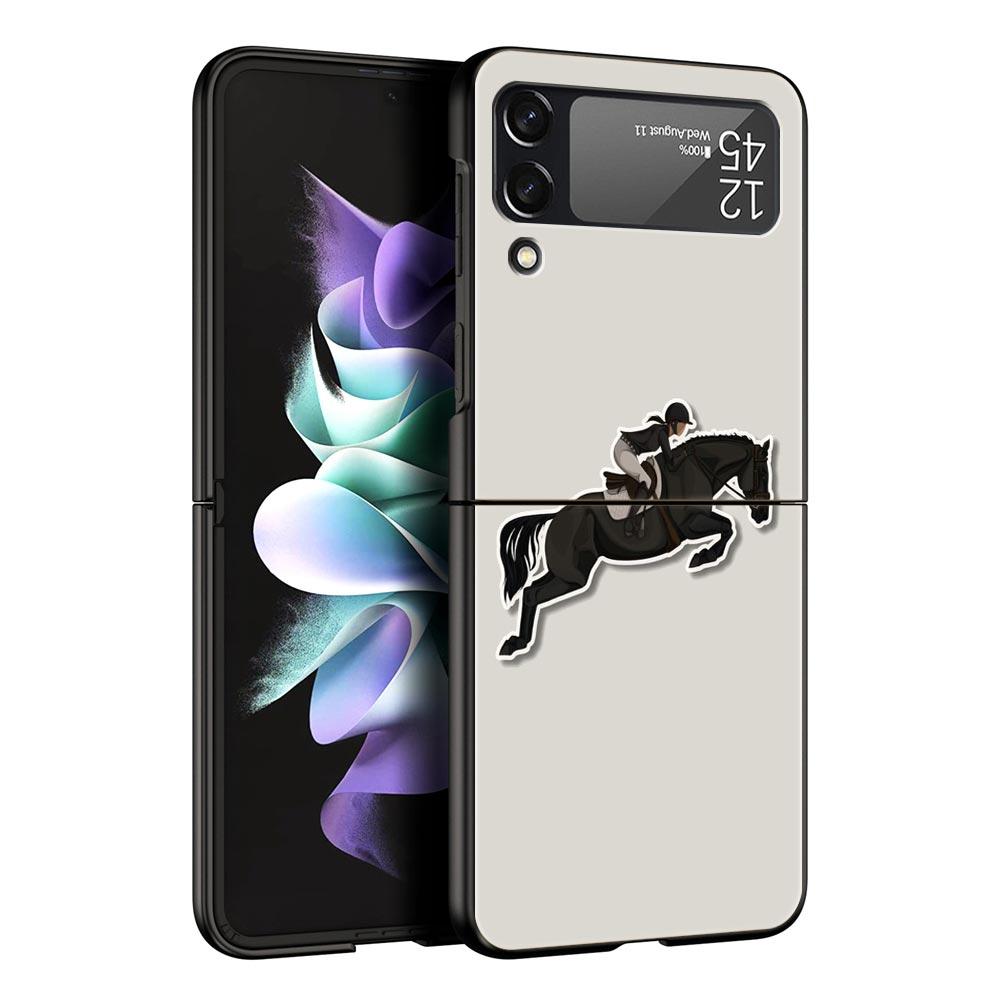 Galloping Horse Girl Drawing Case for Samsung Z Flip 3 4 5 Folding Mobile Shell For Samsung Z Flip3 Flip4 Flip5 PC Hard Cover