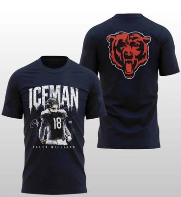 Caleb Williams ICEMAN Koszulka dwustronna Dzień Meczu Piłka Nożna Graficzna Koszulka Unisex