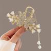 Lily of the Valley Butterfly Tassel Hair Claw - Large High-End Summer Headwear for Women