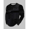 Casual Long-Sleeve T-Shirt for Men Featuring a Round Neck And Trendy Letter Design, Perfect As a Versatile Base Layer