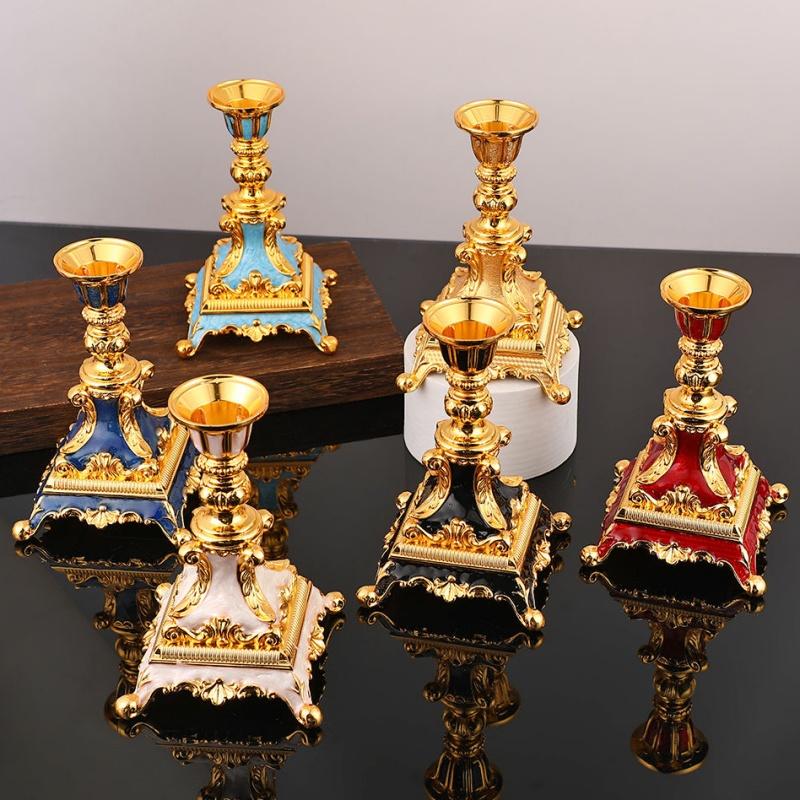 Vintage Metal Single Head Candle Candlestick Decor High-End Restaurant Hotel Decorations Vintage Photo Props Home Decor