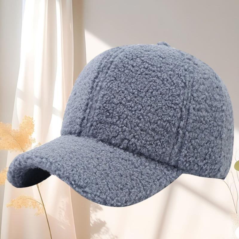 Herbst- und Winter Lammflusen Baseballkappe warm modisch Schirmmütze bestickte Buchstabenmütze